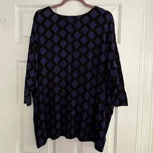 Hourglass Lilly Tunic top size xs black and blue
